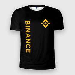 Футболка спортивная мужская БИНАНС ЛОГО КАРБОН BINANCE LOGO, цвет: 3D-принт