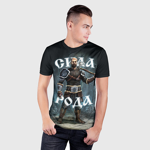Мужская спорт-футболка Сила Рода Славянский воин / 3D-принт – фото 3