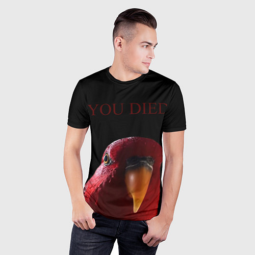 Мужская спорт-футболка Красный попугай Red parrot / 3D-принт – фото 3