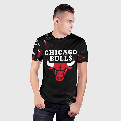 Мужская спорт-футболка ЧИКАГО БУЛЛС БЫКИ CHICAGO BULLS / 3D-принт – фото 3