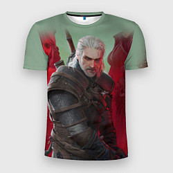 Футболка спортивная мужская ВЕДЬМАК THE WITCHER ГЕРАЛЬТ С МЕЧОМ, цвет: 3D-принт