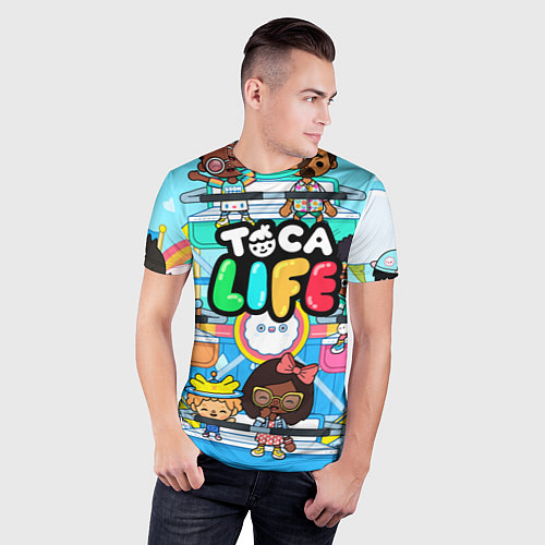 Мужская спорт-футболка Toca Boca Тока Бока аттракцион / 3D-принт – фото 3