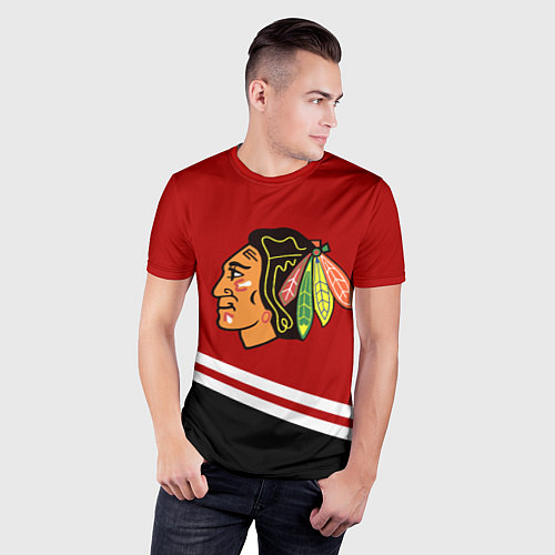Мужская спорт-футболка Chicago Blackhawks, NHL / 3D-принт – фото 3