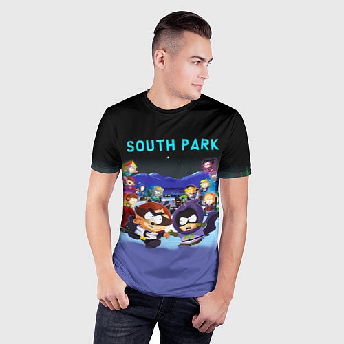 Мужская спорт-футболка Енот и его команда - противостояние Южный Парк / 3D-принт – фото 3