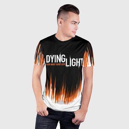 Мужская спорт-футболка DYING LIGHT GOOD NIGHT AND GOOD LUCK / 3D-принт – фото 3