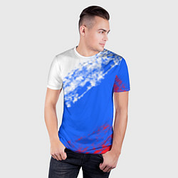Футболка спортивная мужская Флаг РФ триколор, цвет: 3D-принт — фото 2