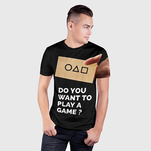 Мужская спорт-футболка Squid game: Do you want to play a game? / 3D-принт – фото 3