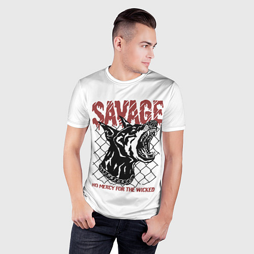 Мужская спорт-футболка Злой Доберман / 3D-принт – фото 3