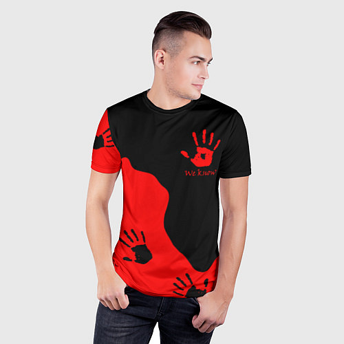 Мужская спорт-футболка WE KNOW RED LOGO / 3D-принт – фото 3