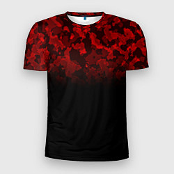 Футболка спортивная мужская BLACK RED CAMO RED MILLITARY, цвет: 3D-принт