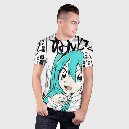 Мужская спорт-футболка Hatsune Miku Vocaloid / 3D-принт – фото 3