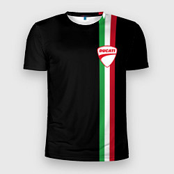 Футболка спортивная мужская DUCATI MOTOCYCLE ITALY LINE, цвет: 3D-принт