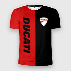 Футболка спортивная мужская DUCATI BLACK RED BACKGROUND, цвет: 3D-принт