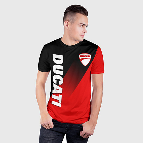 Мужская спорт-футболка DUCATI RED DEVIL MOTOCYCLE / 3D-принт – фото 3