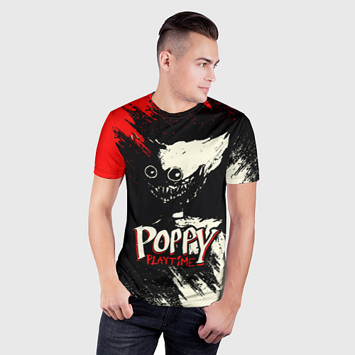 Мужская спорт-футболка Poppy Playtime: Red & Black / 3D-принт – фото 3