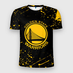 Футболка спортивная мужская GOLDEN STATE WARRIORS? , БРЫЗГИ КРАСОК, цвет: 3D-принт