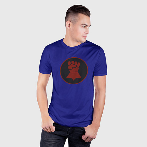 Мужская спорт-футболка Багровые Кулаки цвет ордена / 3D-принт – фото 3