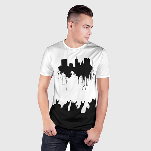 Мужская спорт-футболка Black sity Город тьмы / 3D-принт – фото 3