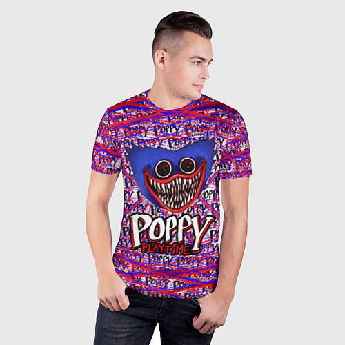 Мужская спорт-футболка Huggy Wuggy: Poppy Pattern / 3D-принт – фото 3