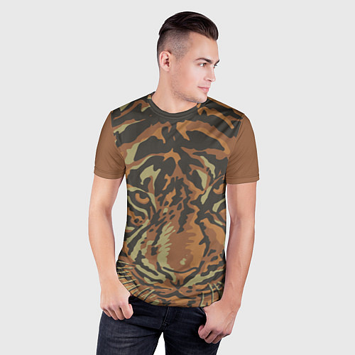 Мужская спорт-футболка Морда тигра на весь экран / 3D-принт – фото 3