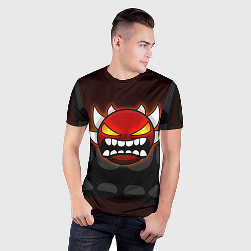 Мужская спорт-футболка Geometry Dash: Red Demon / 3D-принт – фото 3