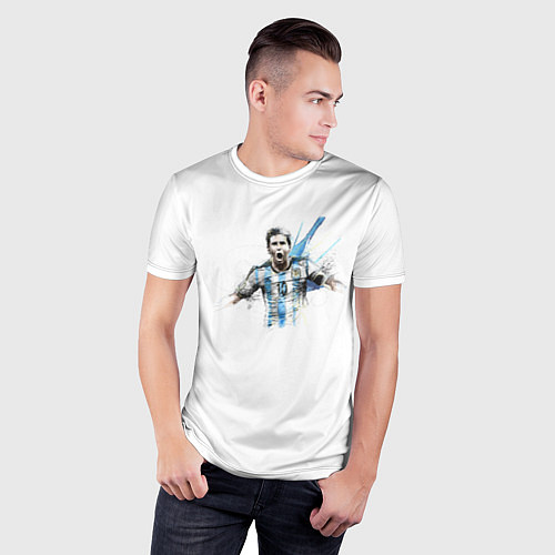 Мужская спорт-футболка Messi Argentina Team / 3D-принт – фото 3