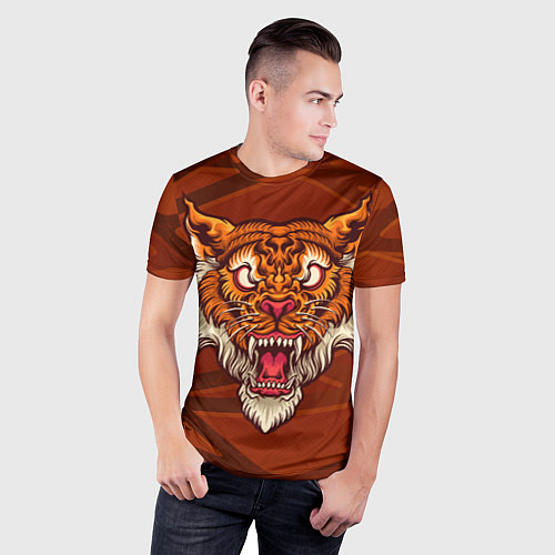 Мужская спорт-футболка Тигр Evil / 3D-принт – фото 3