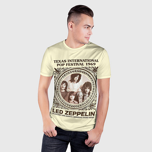 Мужская спорт-футболка Led Zeppelin - Texas International Pop Festival 19 / 3D-принт – фото 3