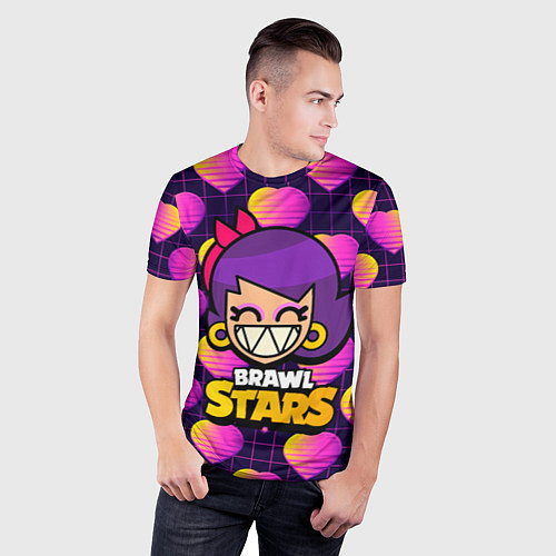 Мужская спорт-футболка Brawl Stars Лола и сердечки / 3D-принт – фото 3