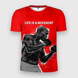 Футболка спортивная мужская Life is a movement, цвет: 3D-принт