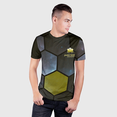 Мужская спорт-футболка JWST space cell theme / 3D-принт – фото 3