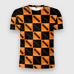 Мужская спорт-футболка Black Orange Squares