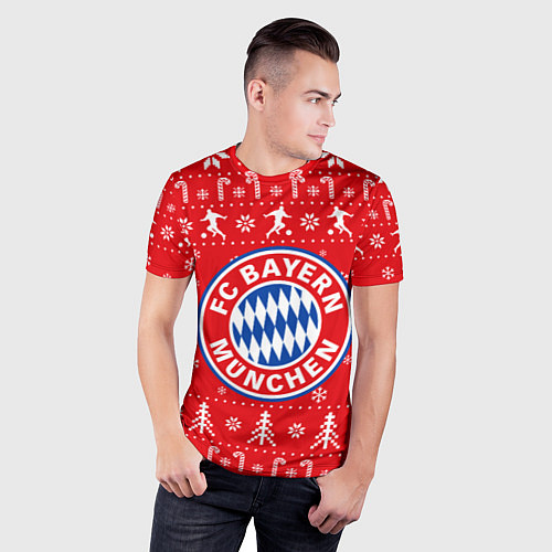 Мужская спорт-футболка Бавария Новогодний / 3D-принт – фото 3