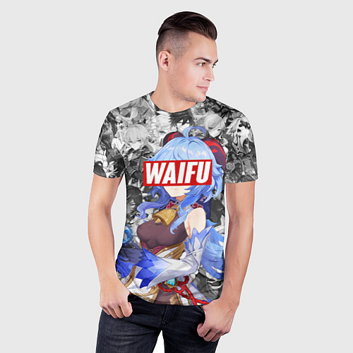 Мужская спорт-футболка GENSHIN IMACT WAIFU ВАЙФУ / 3D-принт – фото 3