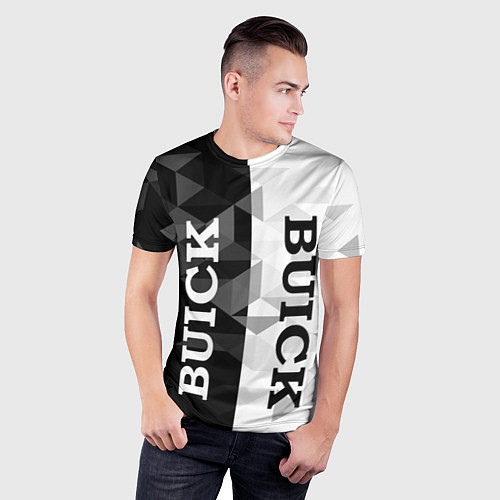 Мужская спорт-футболка Buick Black And White / 3D-принт – фото 3