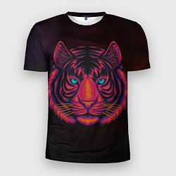 Футболка спортивная мужская Тигр Tiger голова, цвет: 3D-принт