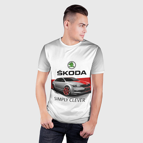 Мужская спорт-футболка Skoda Rapid Sport / 3D-принт – фото 3