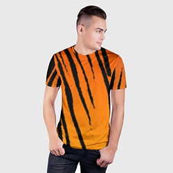 Футболка спортивная мужская Шкура тигра диагональ, цвет: 3D-принт — фото 2