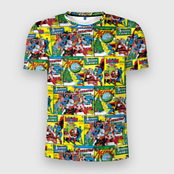 Футболка спортивная мужская Новогодние обложки DC, цвет: 3D-принт
