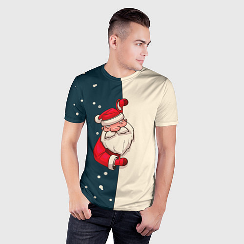 Мужская спорт-футболка Happy New Year Дед Мороз / 3D-принт – фото 3