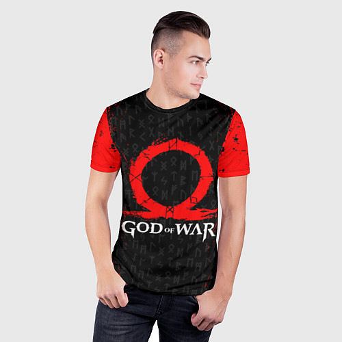 Мужская спорт-футболка GOD OF WAR КРАТОС ЛОГО / 3D-принт – фото 3
