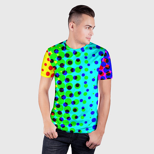 Мужская спорт-футболка Цветная кислота / 3D-принт – фото 3