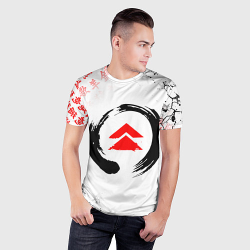 Мужская спорт-футболка ПРИЗРАК ЦУСИМЫ ЭМБЛЕМА GHOST OF TSUSHIMA / 3D-принт – фото 3