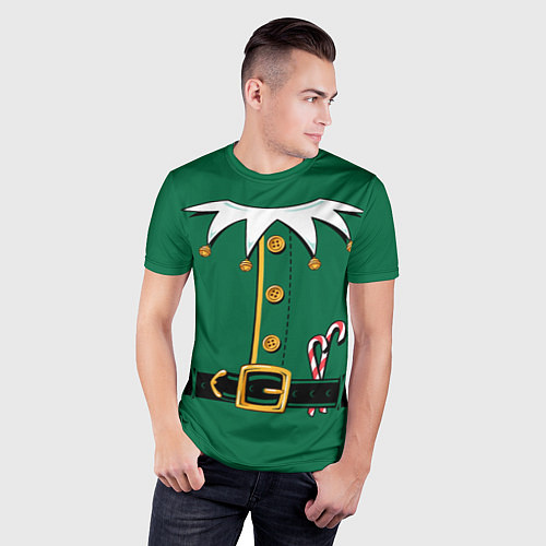 Мужская спорт-футболка Christmas Elf Outfit / 3D-принт – фото 3