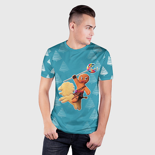 Мужская спорт-футболка Шрек: Пряник на коне / 3D-принт – фото 3