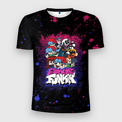Футболка спортивная мужская FRIDAY NIGHT FUNKIN НЕОНОВАЯ СТЕНА FNF, цвет: 3D-принт