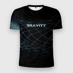 Футболка спортивная мужская Gravity blue line theme, цвет: 3D-принт