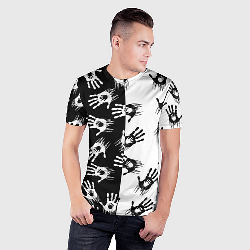 Мужская спорт-футболка Death Stranding паттерн логотипов / 3D-принт – фото 3