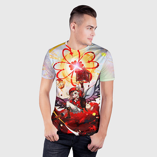 Мужская спорт-футболка Кли с крыльями при взрыве Genshin Impact / 3D-принт – фото 3