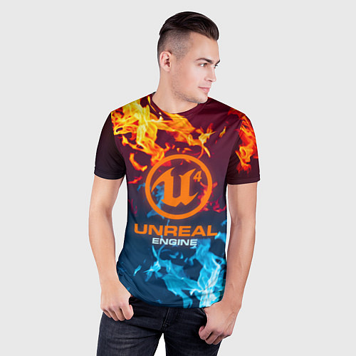 Мужская спорт-футболка Unreal Огонь / 3D-принт – фото 3